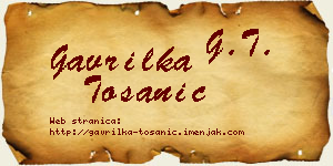 Gavrilka Tošanić vizit kartica